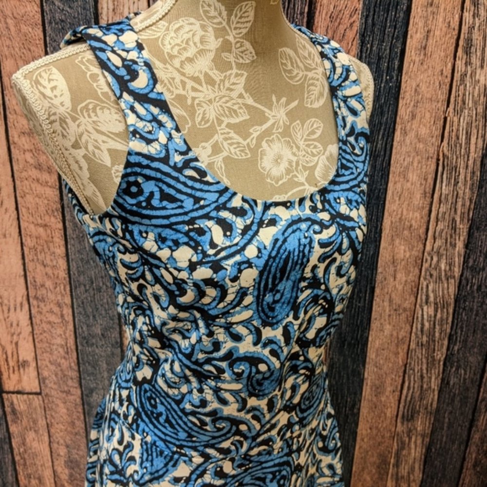 Paisley Blue Fit and Flare Dress